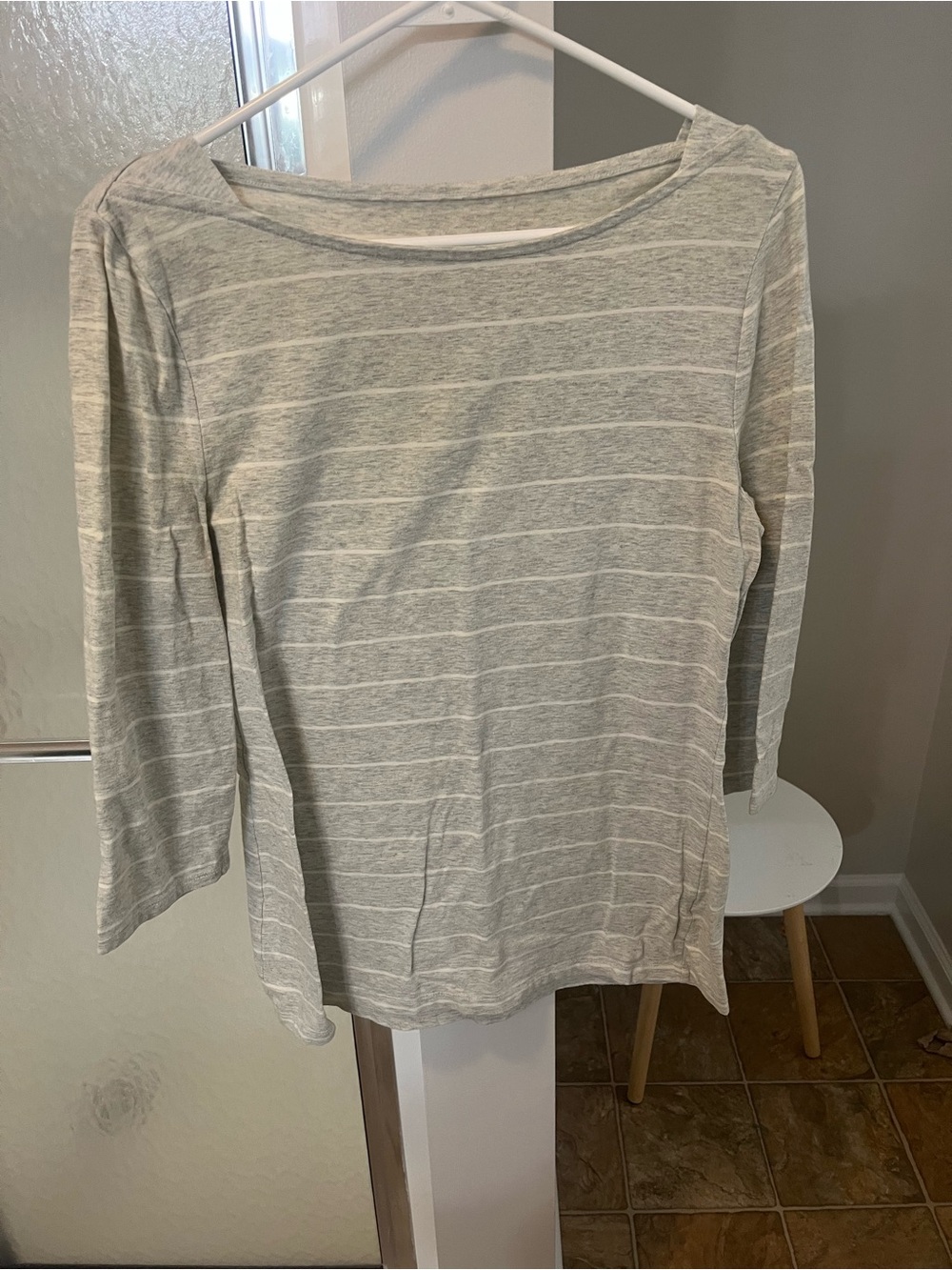 A New Day Gray Striped Women's Long Sleeve Top